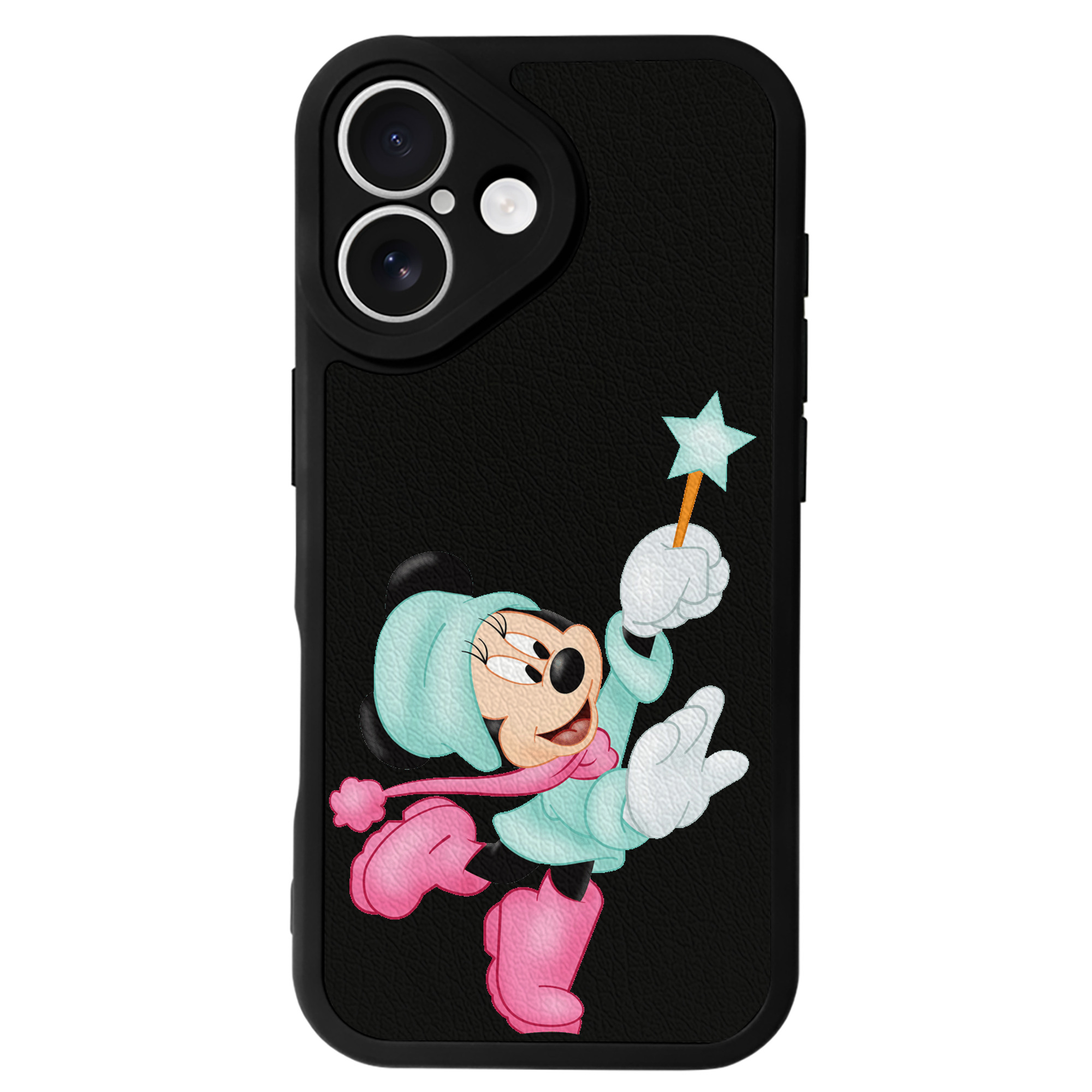 （画像用） ミッキーマウス Mickey Mouse 【iPhone 16シリーズ対応】シリコンスマホケース（レザー調） 材質：シリコン